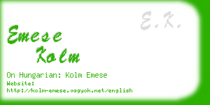 emese kolm business card